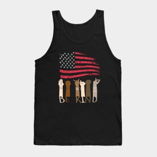 Be Kind 4th of July Patriotic American Flag Tank Top